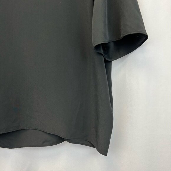 Divided Womens Blouse Black Short Sleeve Studded Mock Neck Boxy Fit Plus 18 - Picture 8 of 11